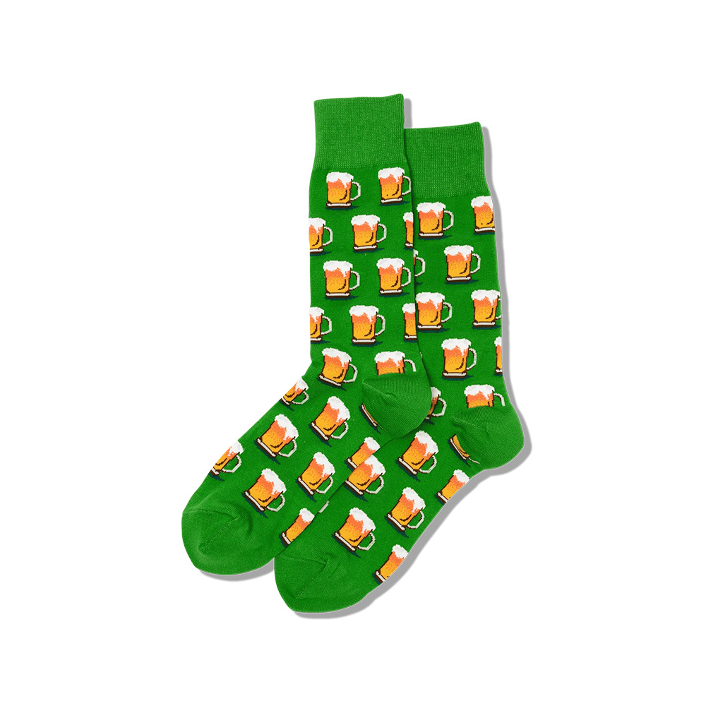 Fashion Accessories, HotSox, Green, Novelty, Accessories, Men, Beer, Kelly, Sock, 722626